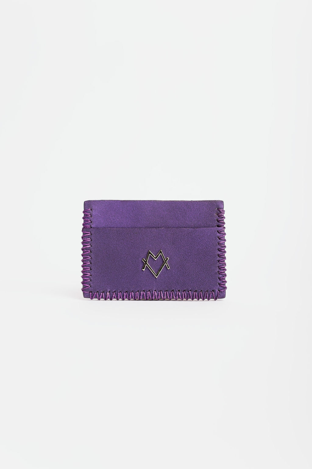 Porte-cartes en violet métallique