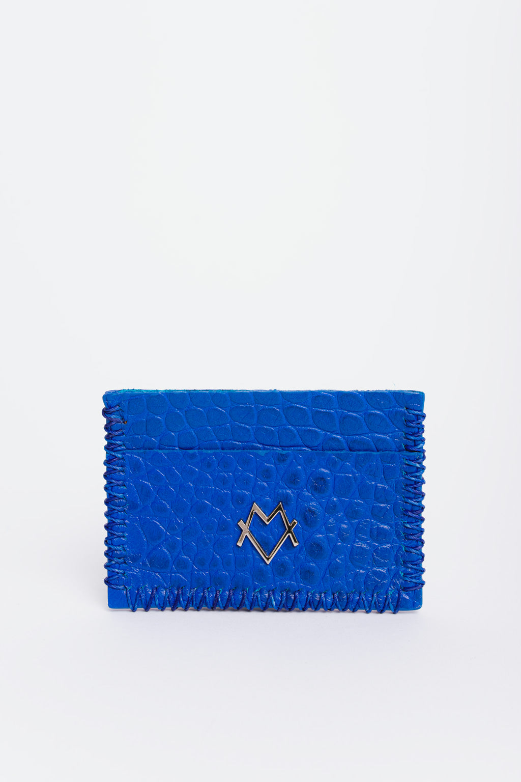 Card Holder in Blue Cocodrile