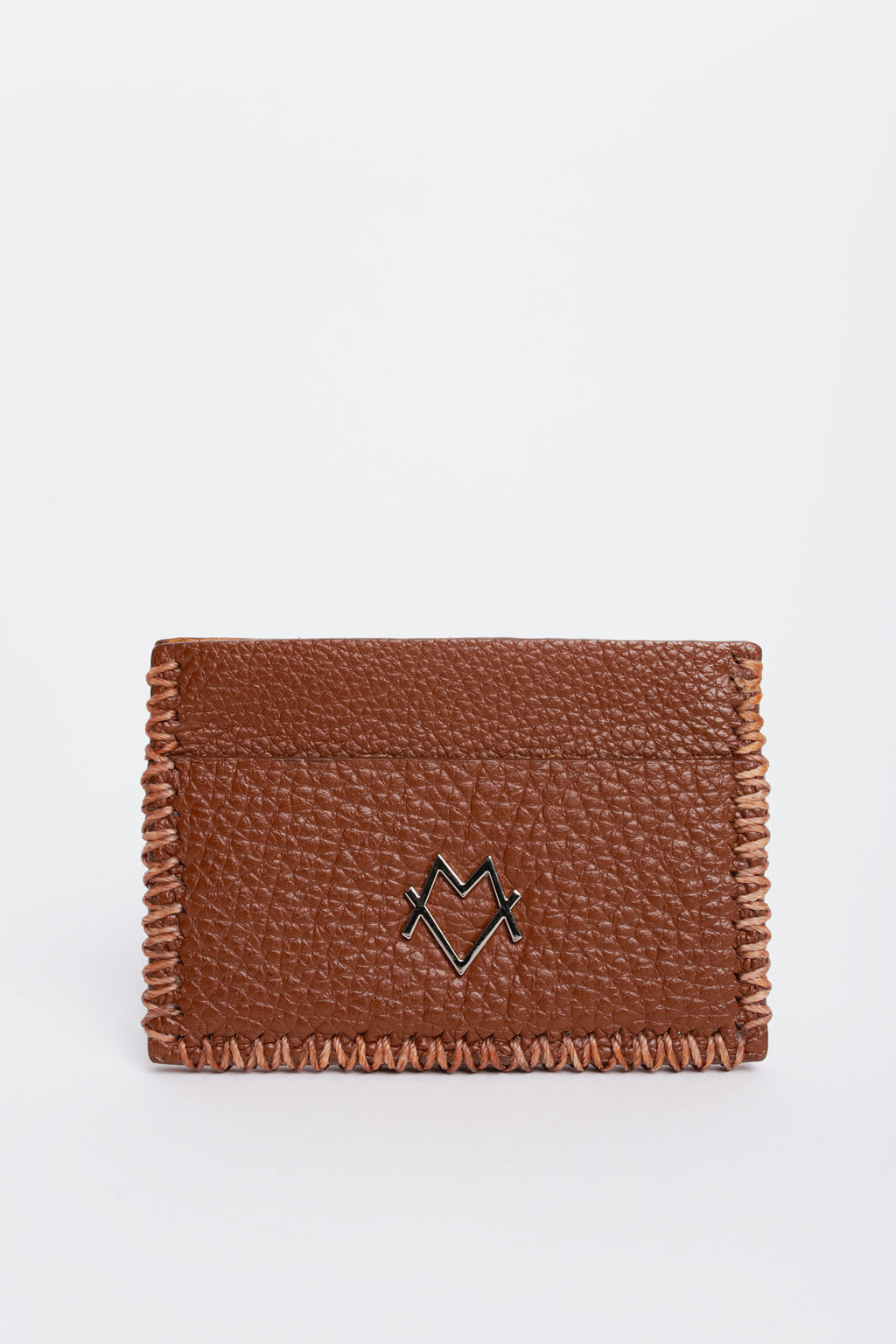 Card Holder in Brown Coffee with silver logo