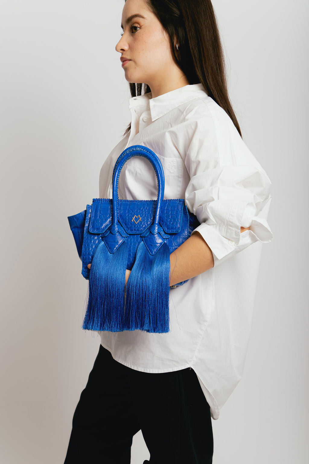 Valentina in Royal Blue (crocodile effect skin)