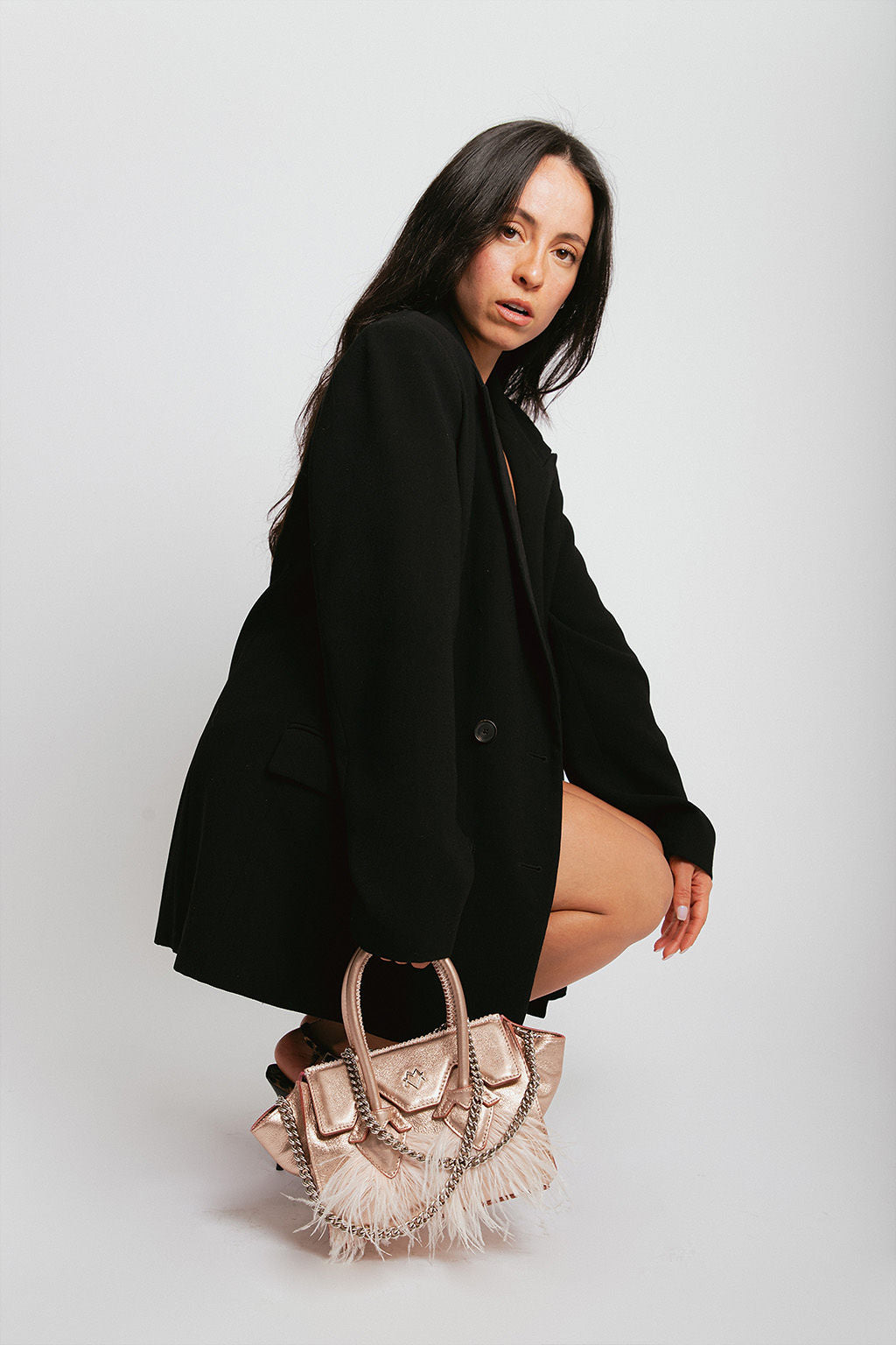 Valentina in Rosè Gold and Feathers