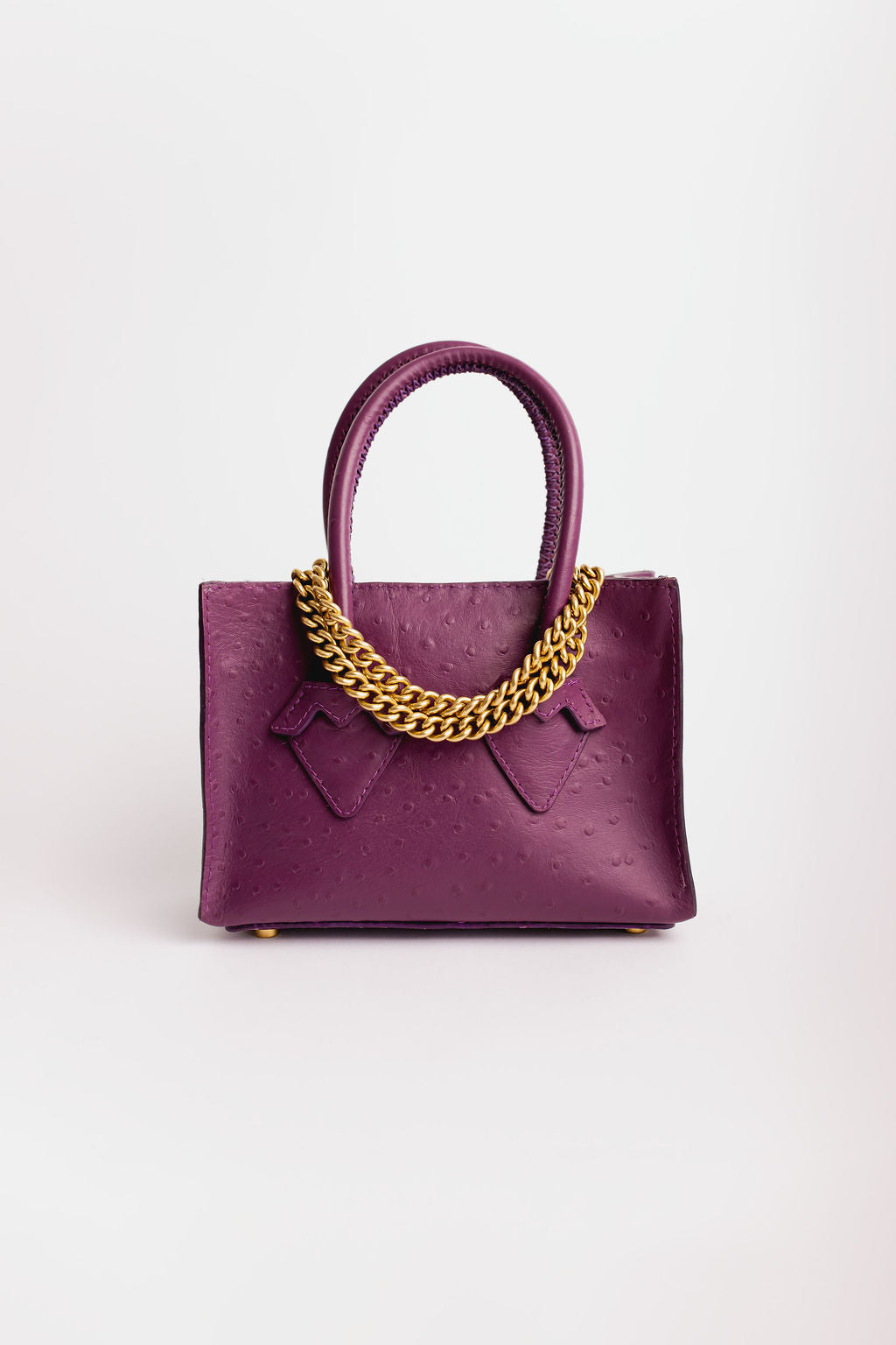 Olivia in Purple Ostrich-Embossed Leather