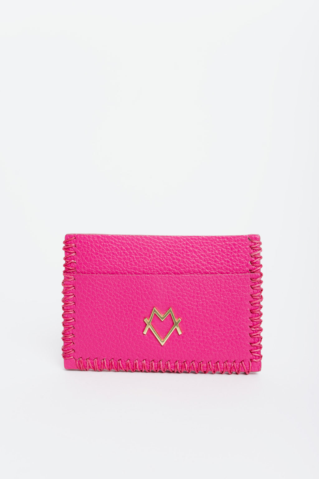 Card Holder in Fucsia with gold logo