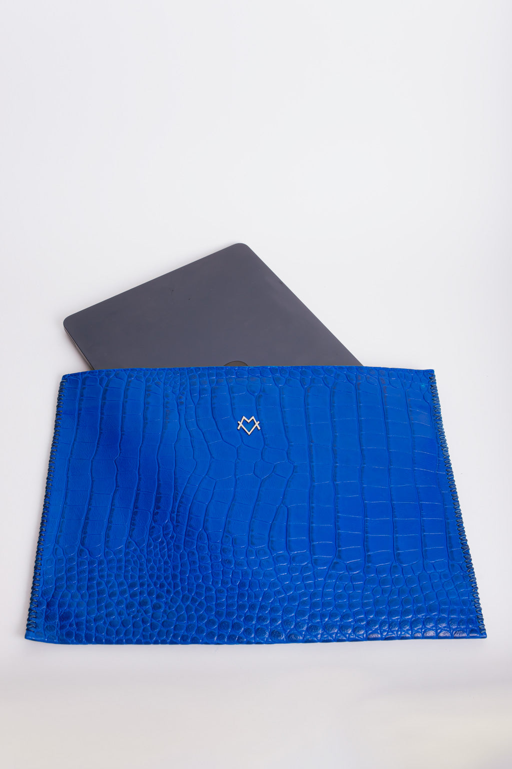 Computer Sleeve in Blue cocodrile
