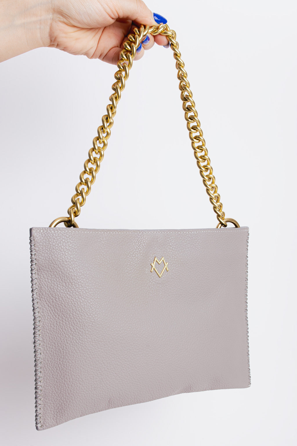 Tina in Gray with gold chain